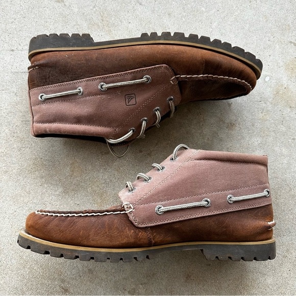Sperry Top Sider Brown Leather Chukka Moc Toe Boots Shoes Men’s size 10.5 main image 7